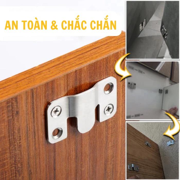 Móc treo Tranh, Ảnh, Gương, Nội thất, Bass treo tường Inox vít chịu lực 30kg