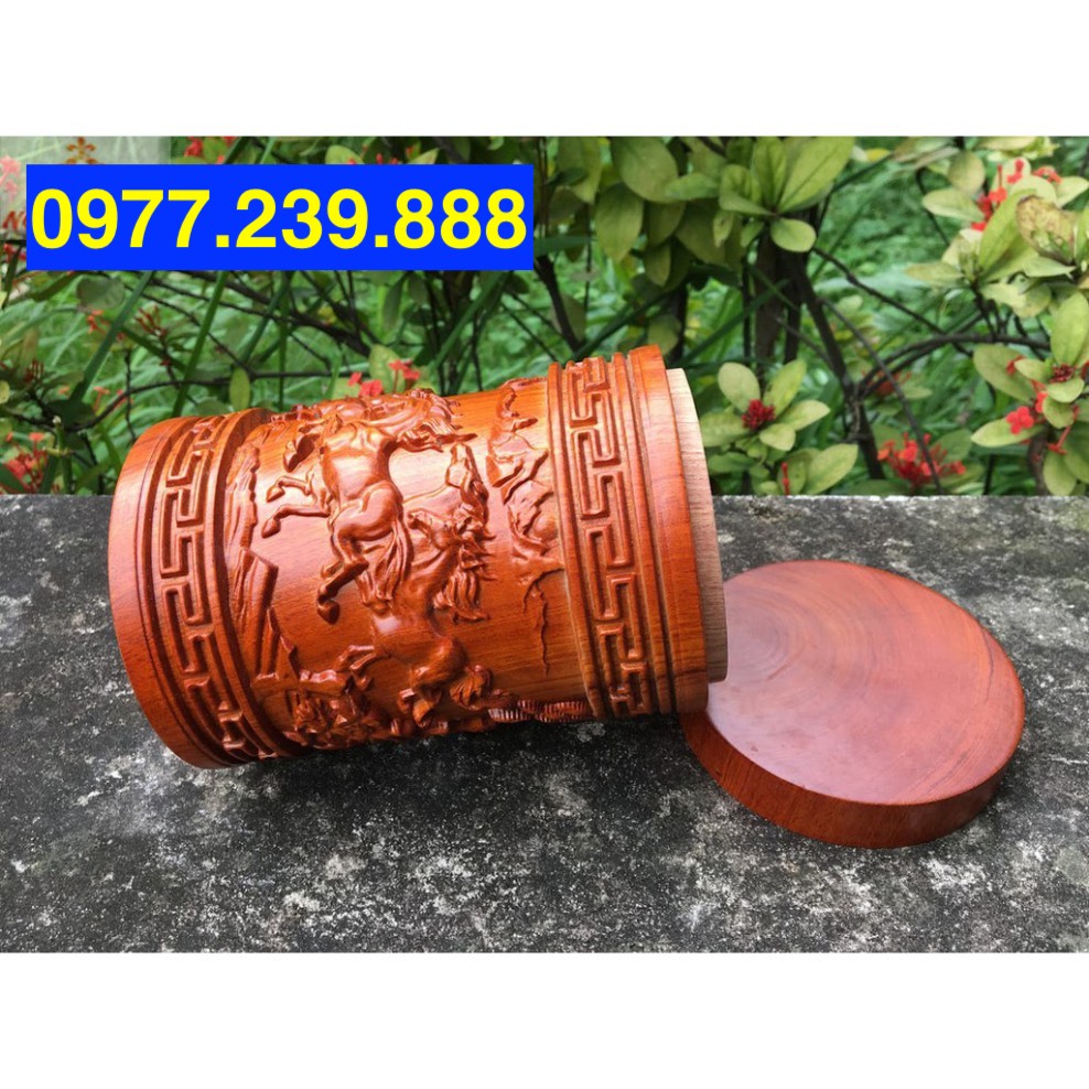 Hộp chè bát mã gỗ hương 20cm