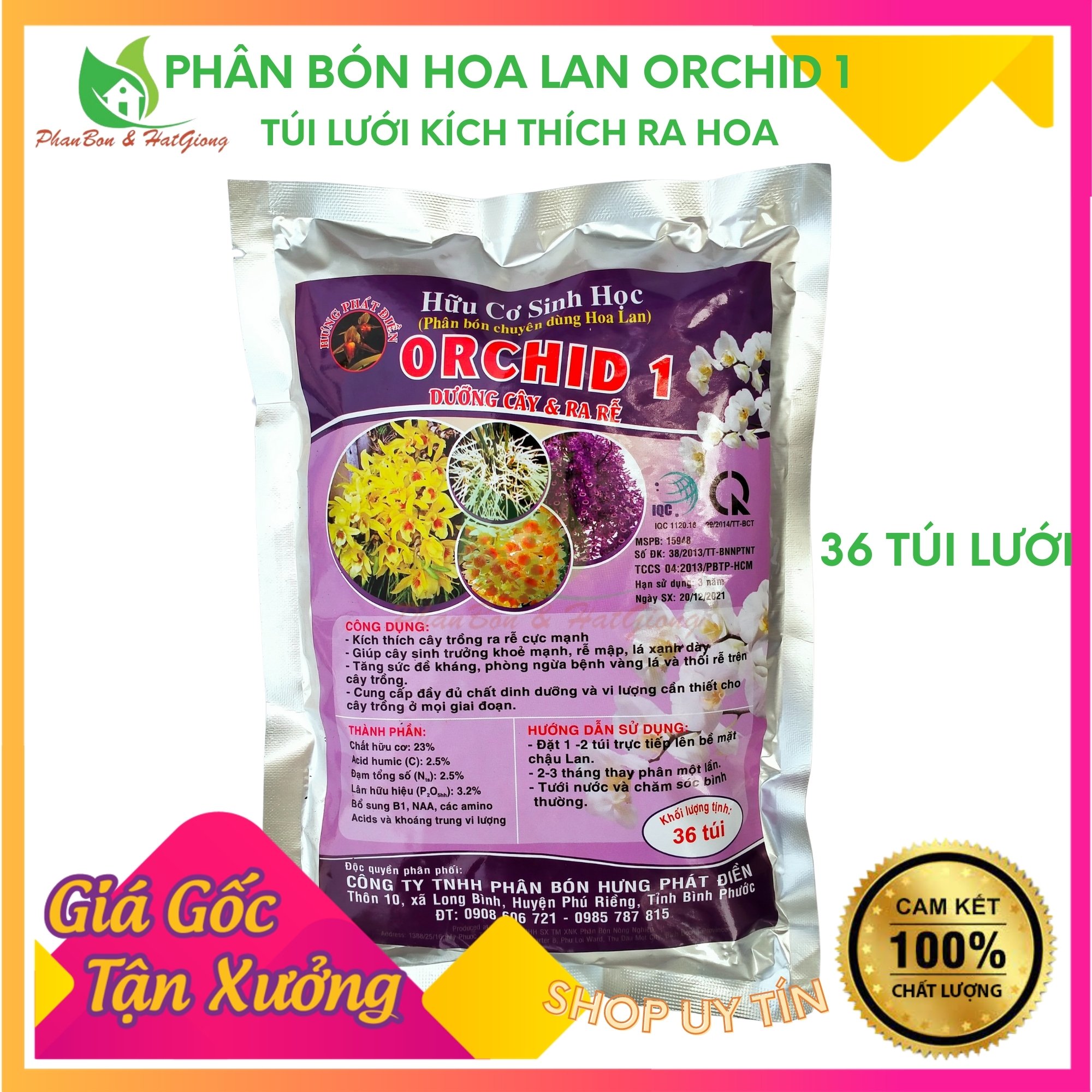 Phân Bón Hoa Lan 1 Phân Bón Túi Lưới Kích Ra Rễ, Ra Chồi - Chuyên Hoa Lan Gói 500g - Shop Phân Bón và Hạt Giống