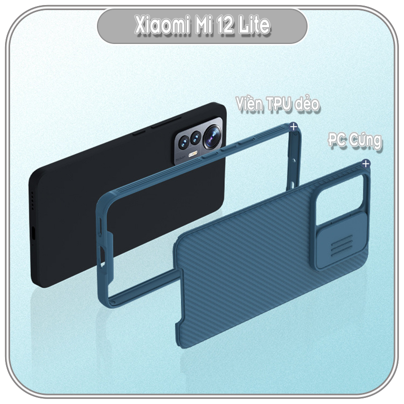Ốp lưng cho Xiaomi 12 Lite 5G - NE Nillkin CamShield Pro che camera - hàng nhập khẩu