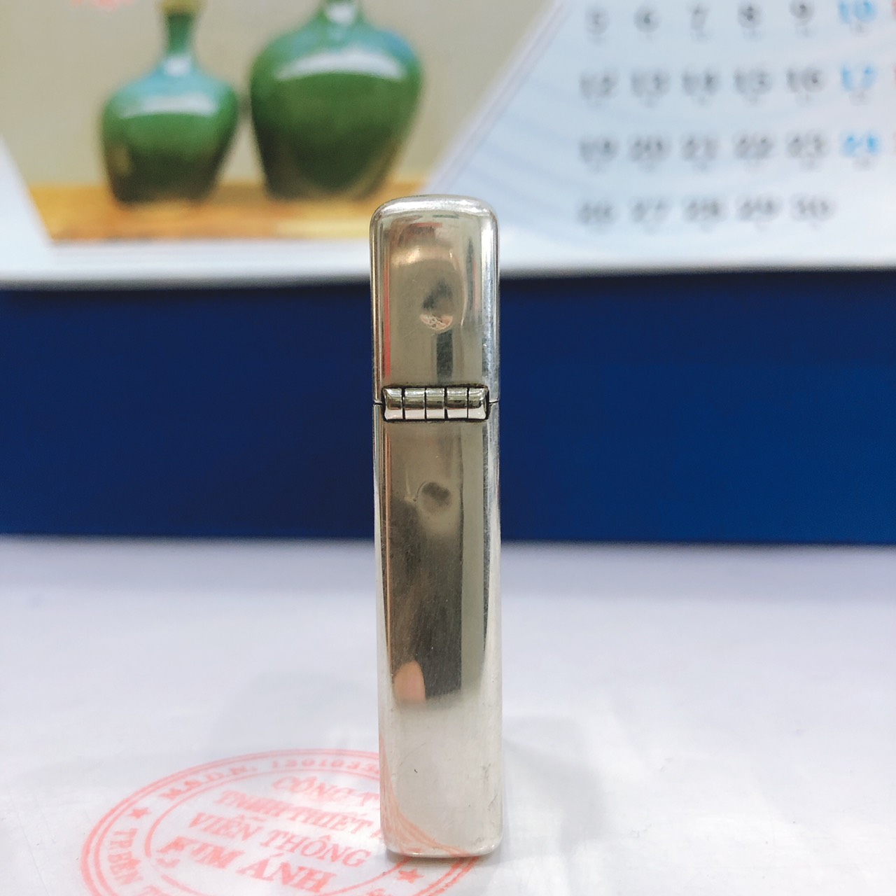 Bật lửa Ziippo Mỹ Slim bạc khối Strerling trơn sản xuất 1999