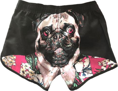 Quần Đi Biển Đôi - Quần Đùi Đôi - Thời Trang Đôi Mùa Hè - Quần Short Cặp Đôi SQ220 Black Pug