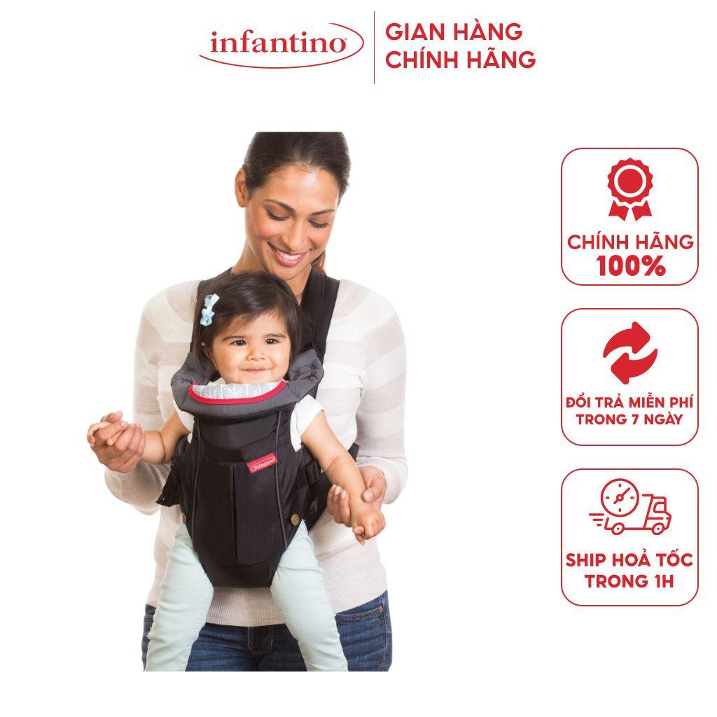 Địu Cho Bé Swift Đa Năng 2 Tư Thế INFANTINO Kèm Yếm Và Túi Nhỏ Phía Trước Tiện Lợi Khi Sử Dụng