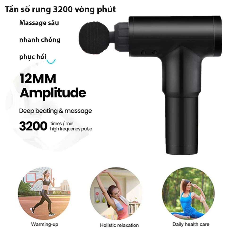 Súng Massage Cầm Tay Fascial Gun phục hồi cơ bắp toàn thân DM8703