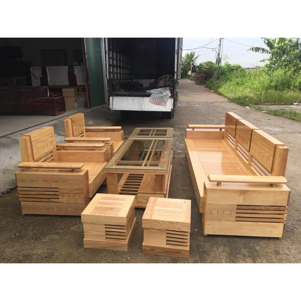 Bộ bàn ghế sofa trứng đối gỗ sồi