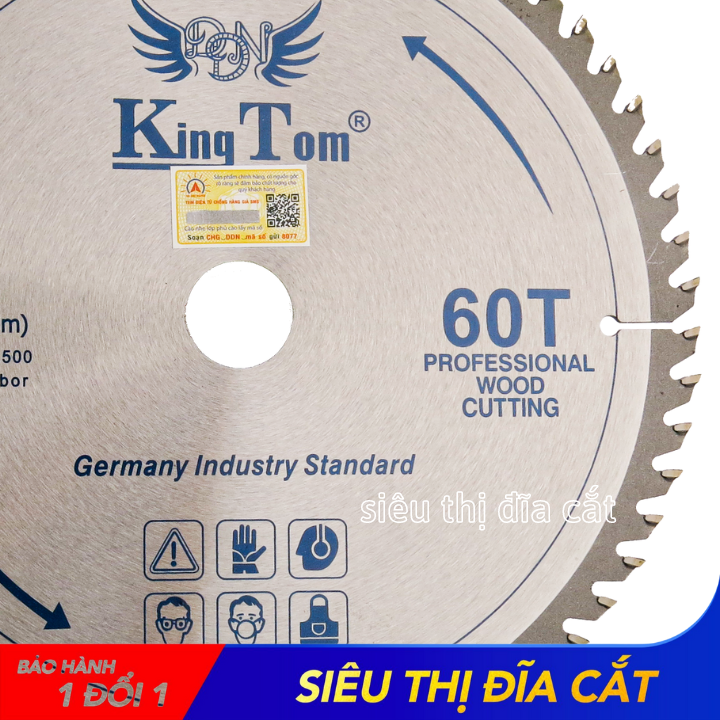 Lưỡi Cưa - Lưỡi Cắt Gỗ Cao Cấp 230-60 Răng KingTom - Chuyên Gỗ Cứng, Gỗ Có Đinh