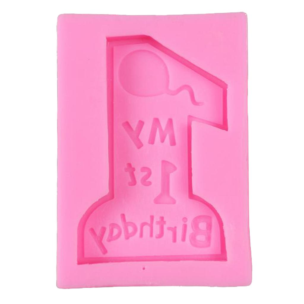 Silicone Number One Mold for Fondant Making Baby Birthday Cake Decor Mould