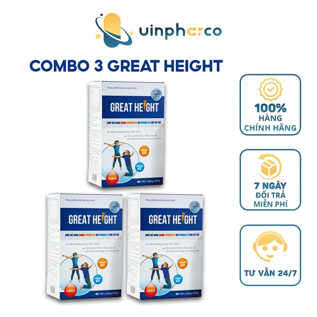 Viên uống hỗ trợ tăng chiều cao cho trẻ Great Height - Combo 3 Great Height