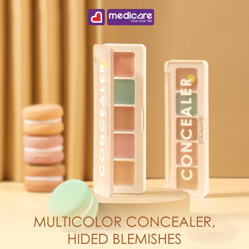 Che khuyết điểm FOCALLURE 5 màu color concealer paletter 4.3g