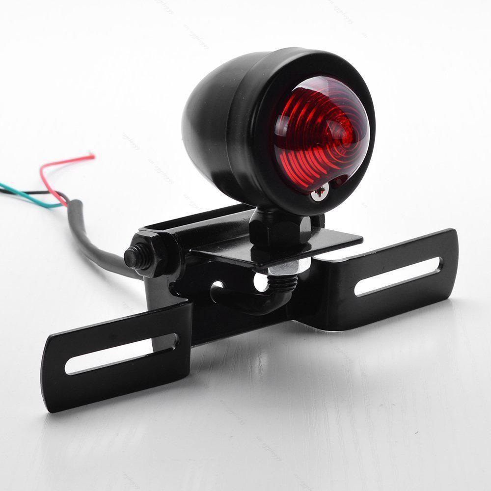Motorcycle Tail Lights with License Plate Holder Headlight Brake for Bobber Cafe
