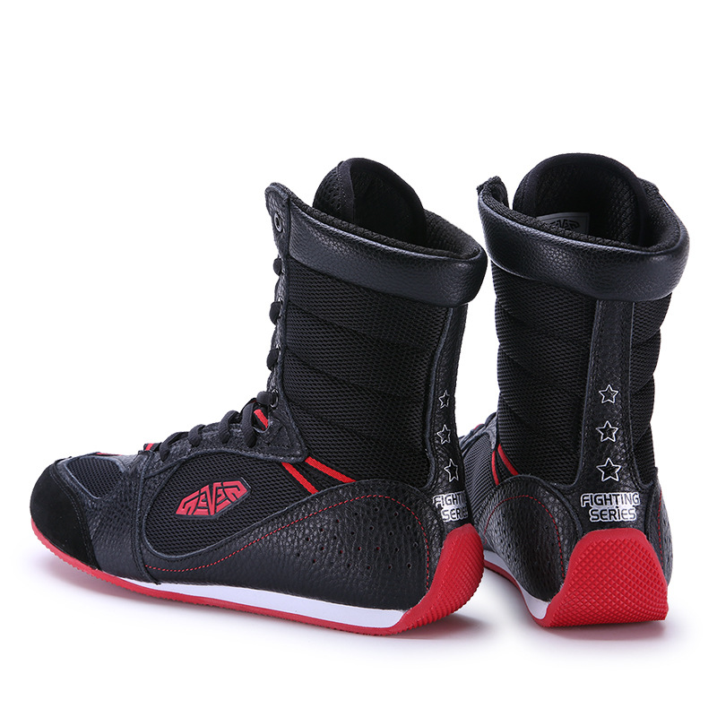 Giày boxing Mingsibo High Top Wrestling - Black