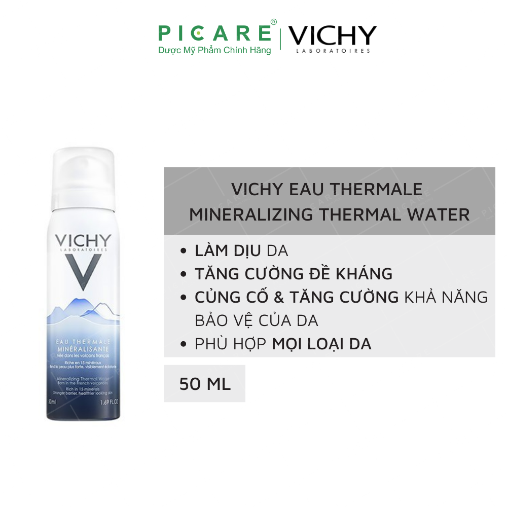 Combo Dưỡng Da Căng Mịn Vichy Mineral 89 30ml + Xịt Khoáng Thermal 50ml