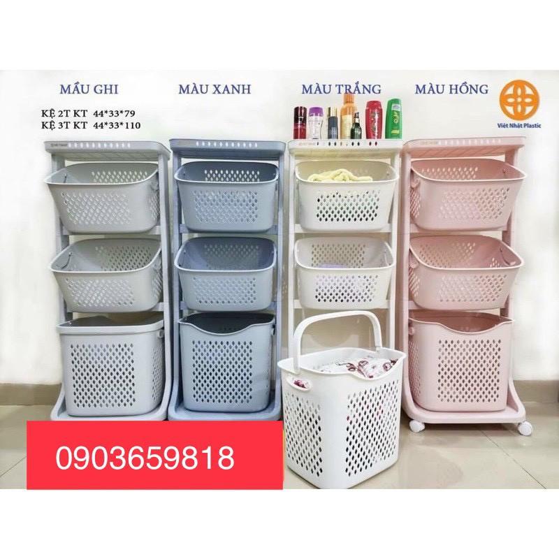 Kệ Đựng Đồ Đa Năng ️SIÊU BỀN ️ Nhựa Plastic, Kệ 3 Tầng Có Bánh Xe Hàng Việt Nhật