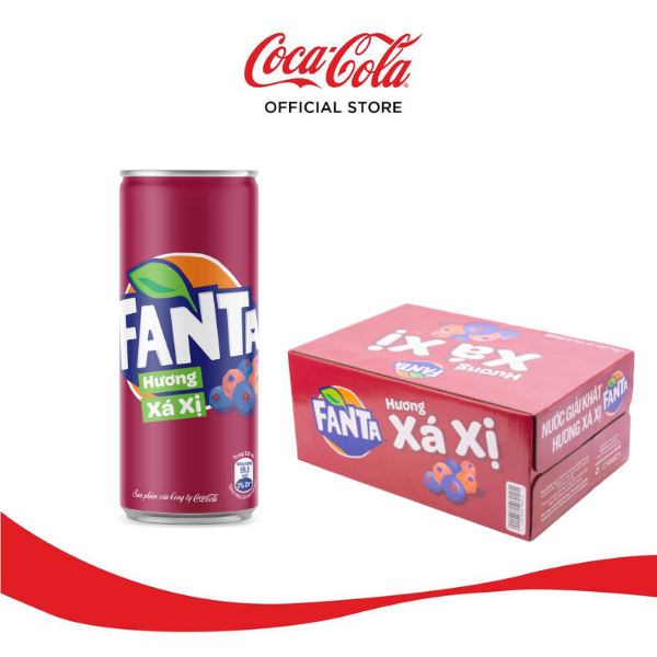 Thùng 24 Lon Nước Ngọt Giải Khát Có Gas Fanta Xá Xị 320ml/Lon Sale 4.4 Coca-Cola Official Store