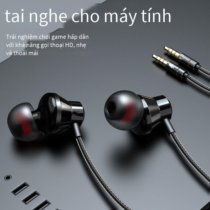 Tai nghe bài hát K phong cách mới nhất cắm đôi tai nghe trò chơi máy tính ăn gà với lúa mì loa siêu trầm tai nghe điện Tai nghe trực tiếp USB