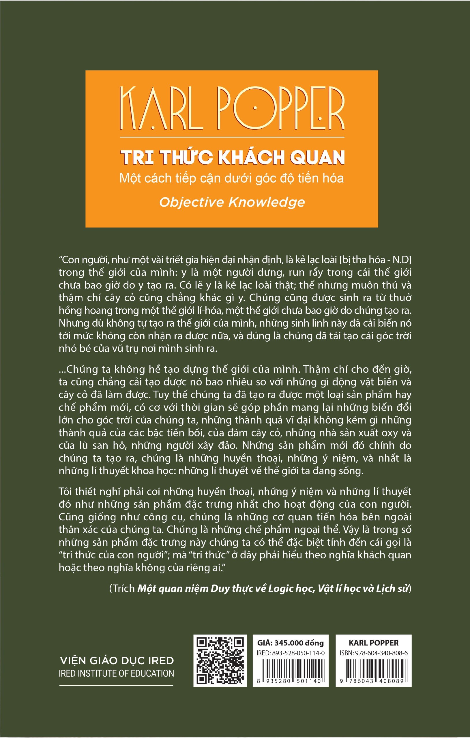 SÁCH KINH ĐIỂN CỦA KARL POPPER: Tri Thức Khách Quan & Sự Nghèo Nàn Của Thuyết Sử Luận -