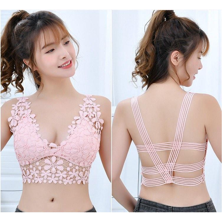 Áo 2 dây ren hoa cúc ngọc trai nhân tạo thời trang cực xinh