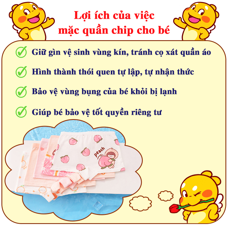 Quần chip bé gái nhiều họa tiết xinh xắn Baby-S, Set 5 quần chip đùi bé gái chất thông hơi thoáng mát – SC028