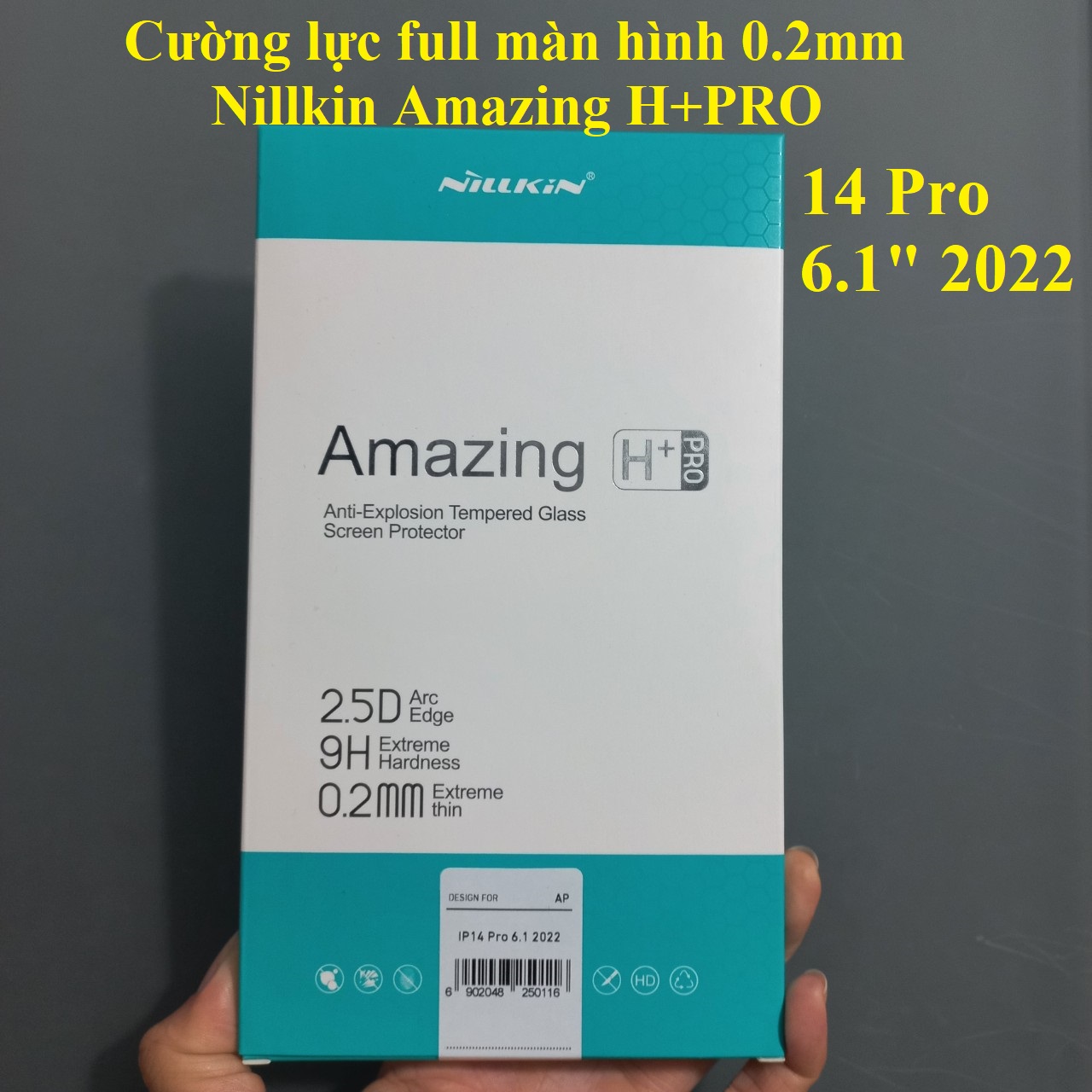 Cường lực full màn hình 0.2mm chống chói cho iP 14 Pro Max / iP 14 Pro Nillkin Amazing H+PRO - Hàng chính hãng