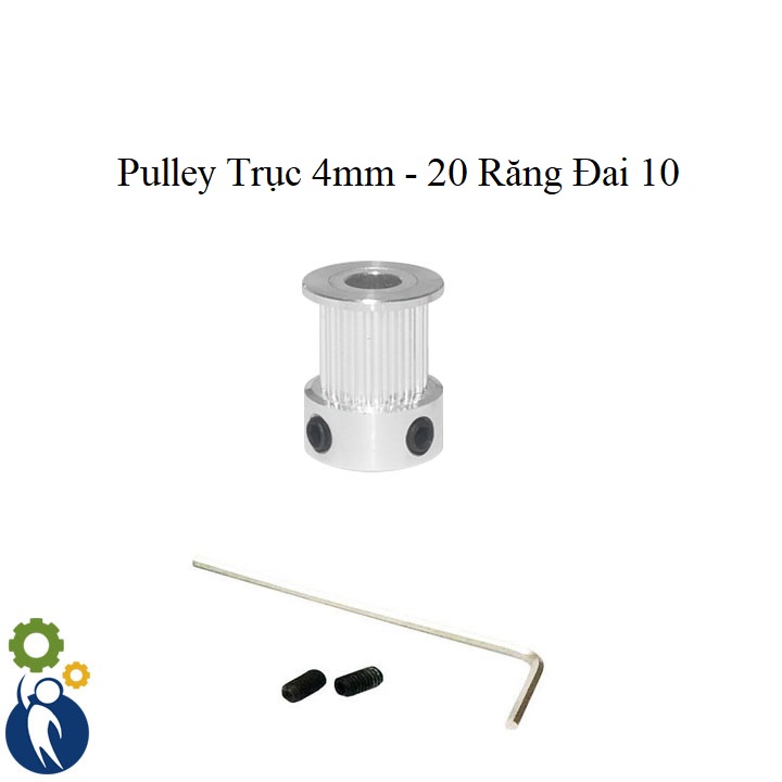 Buly, Puly, Pulley Trục 4mm - 20 Răng Đai 10, sử dụng với dây đai 2GT-10mm