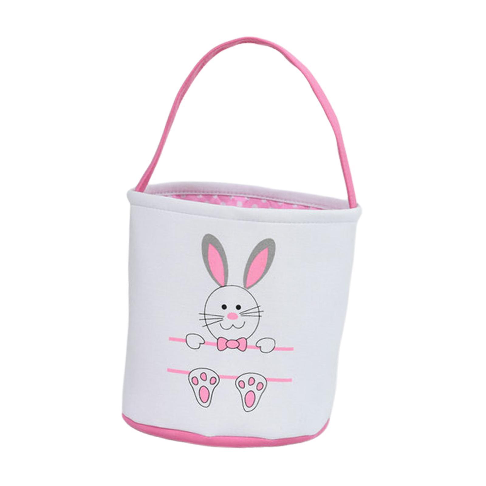 2Pcs Cute Easter Bunny Basket Easter Rabbit Buckets Handbag for Holiday