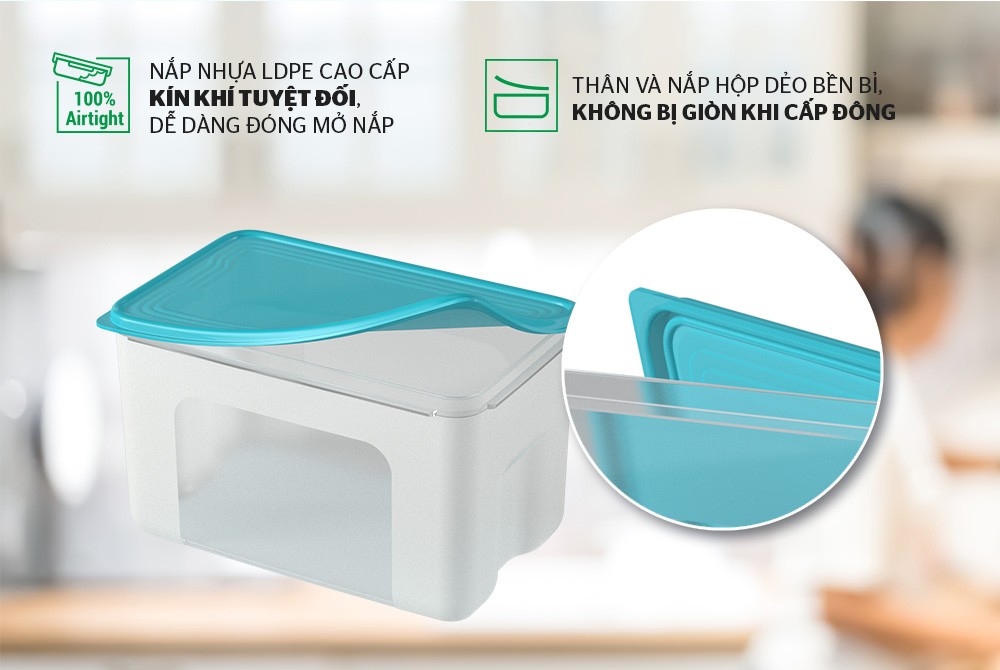 Bộ 4 hộp bảo quản thực phẩm SUNHOUSE Biozone KB-ST4P01