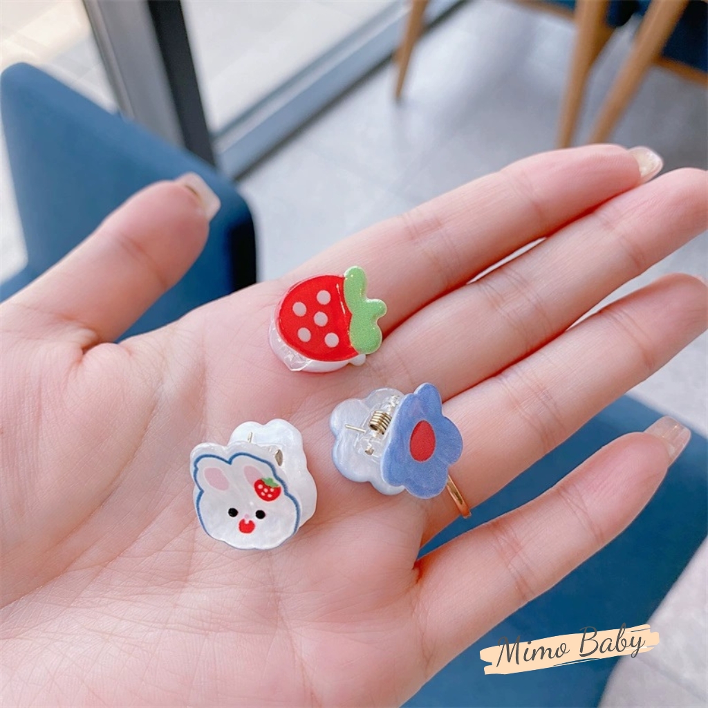 Set 3 kẹp tóc màu kẹo siêu đáng yêu cho bé gái KT39 Mimo Baby