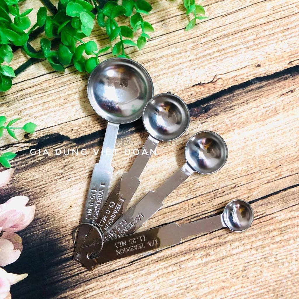 Muỗng đong định lượng INOX , Dụng cụ dùng pha chế, nấu ăn. Dễ dàng định lượng đường muối café bột sữa