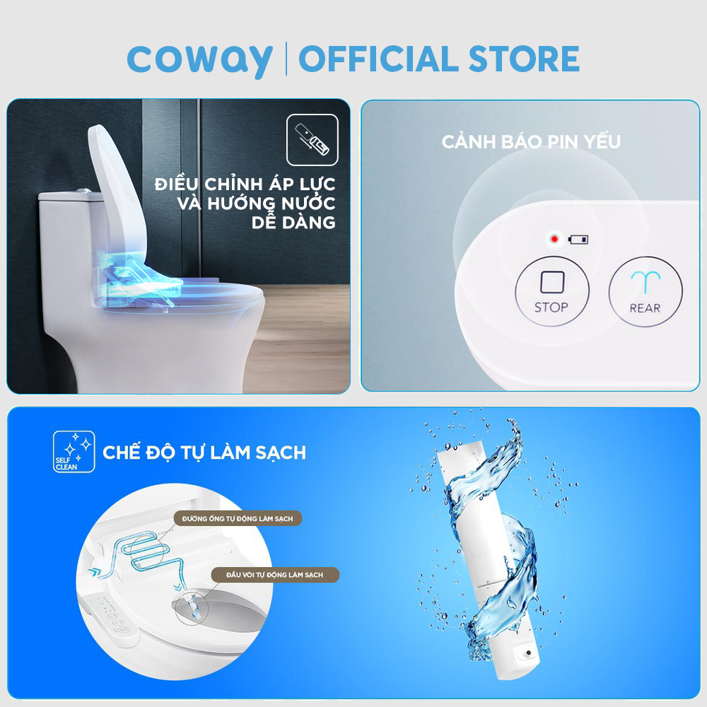 Nắp bồn cầu thông minh Coway Bateri Bidet BA35-A - Hàng chính hãng