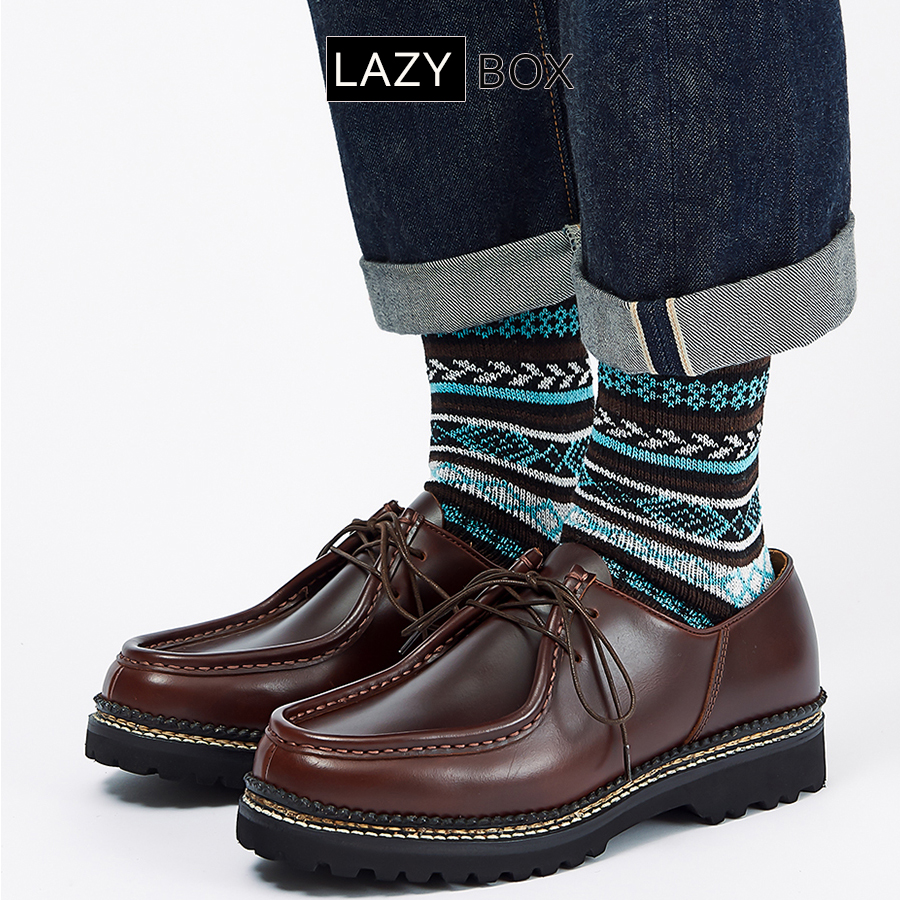 Bộ 5 tất vớ nam đi giày oxford chất liệu len phong cách vintage