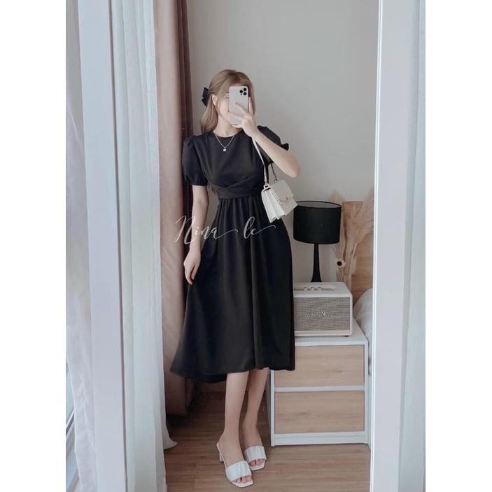 Váy đầm nữ cổ tròn dáng xòe kiểu dáng trẻ trung nhã nhặn