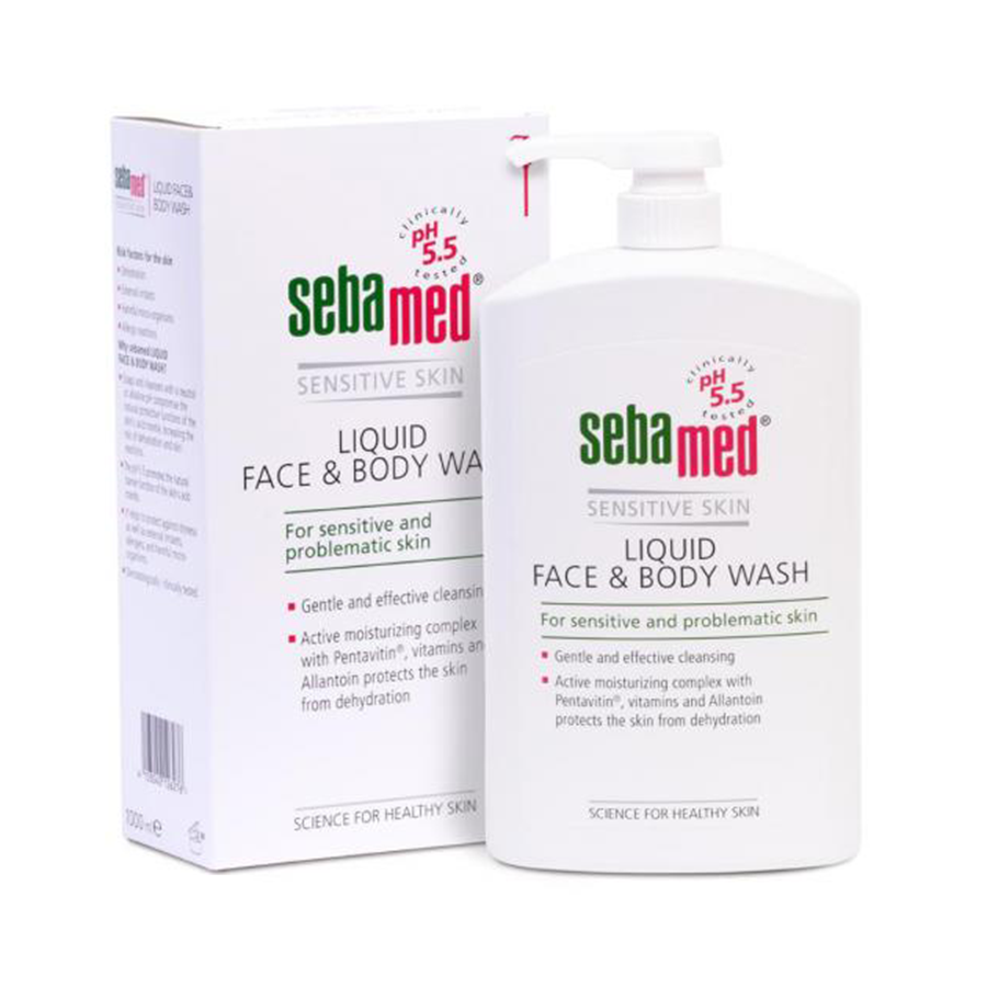 Sữa Rửa Mặt Và Tắm Toàn Thân Cho Da Nhạy Cảm Sebamed Liquid Face & Body Wash SSS01A 1000ml