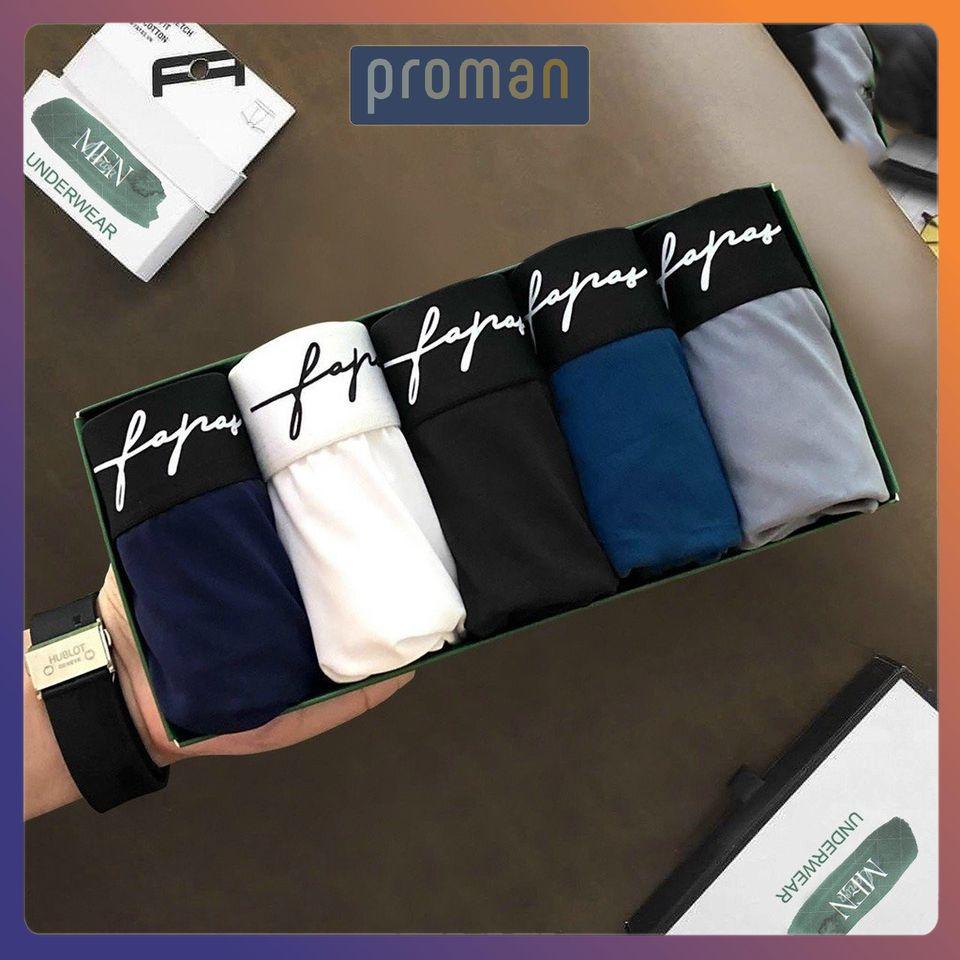Combo 4 Quần lót nam thun lạnh Boxer Cao Cấp SH FAP, Quần sịp nam đùi thun lạnh cao cấp SD06 (Che tên) PROMAN