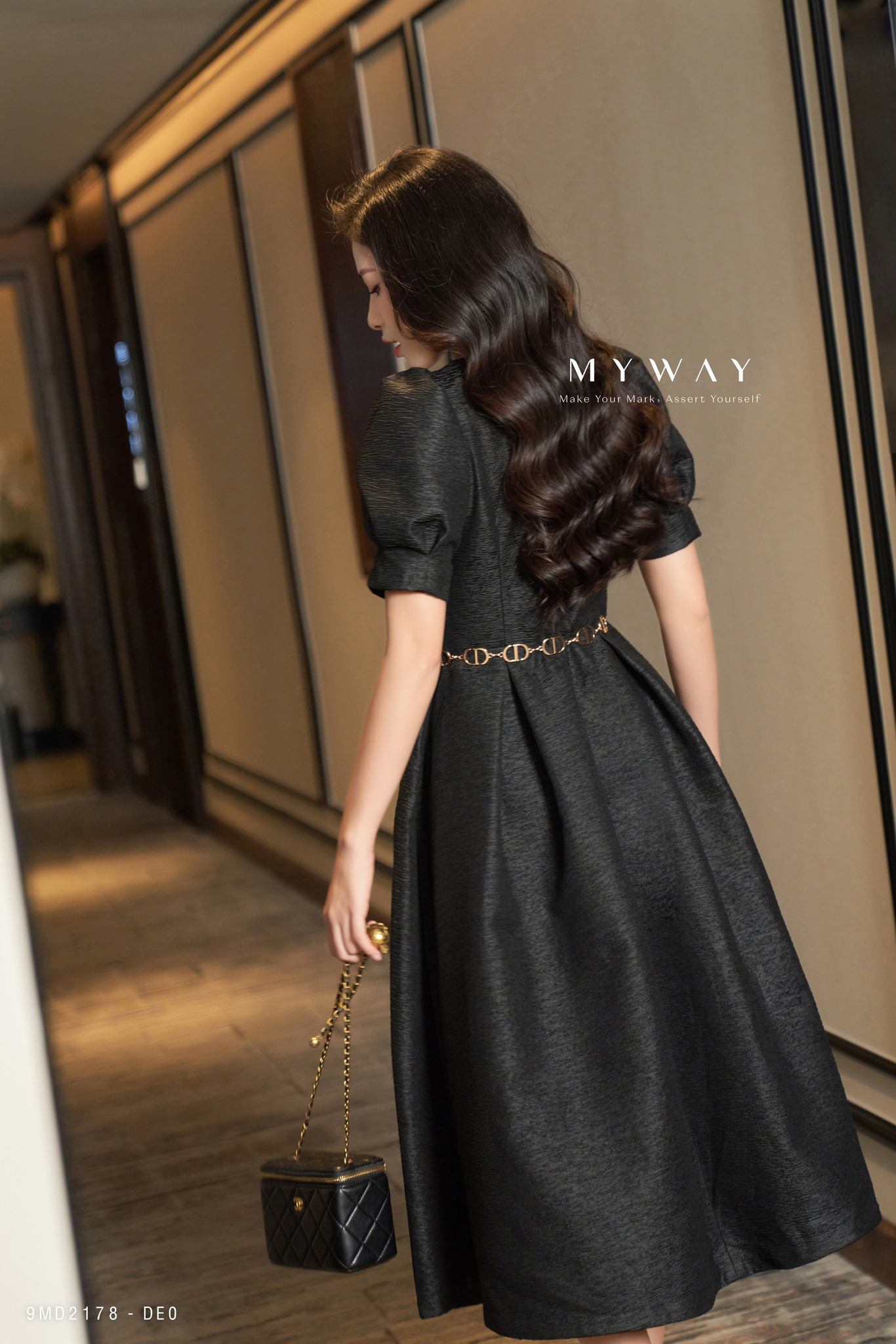 Đầm Nữ Dự Tiệc MY WAY Xoắn Ngực Dáng Xòe Sang Trọng 9MD2178