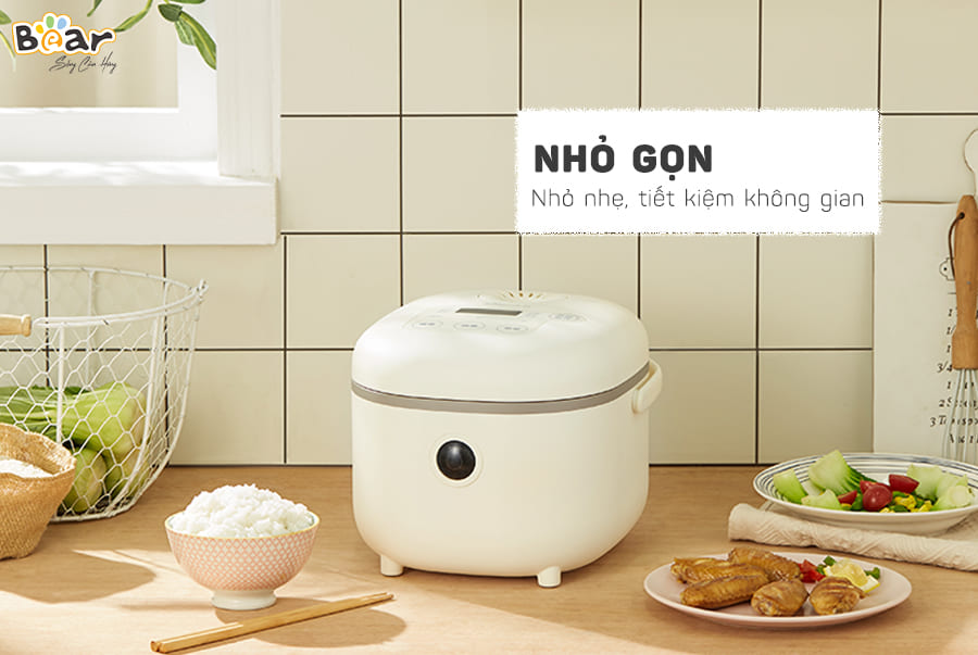 Nồi Cơm Cao Tần, Nồi Cơm Điện Thông Minh BEAR SB-NC16L Dung Tích 1.6 Lít Công Suất 400 W - Hàng Chính Hãng