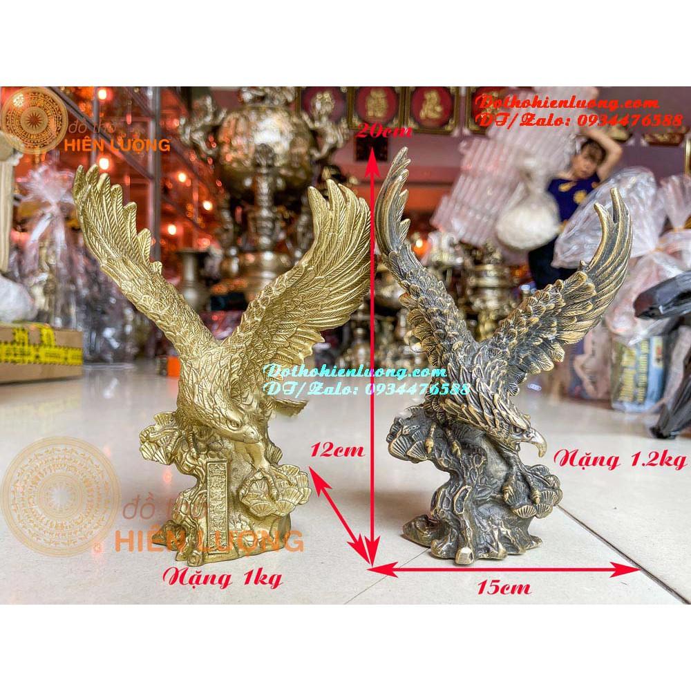 Tượng Đại Bàng Tung Cánh Trên Bệ Núi Đá Bằng Đồng Thau Nguyên Chất Cao 20cm - Biểu Tượng Của Sức Mạnh Và Quyền Lực