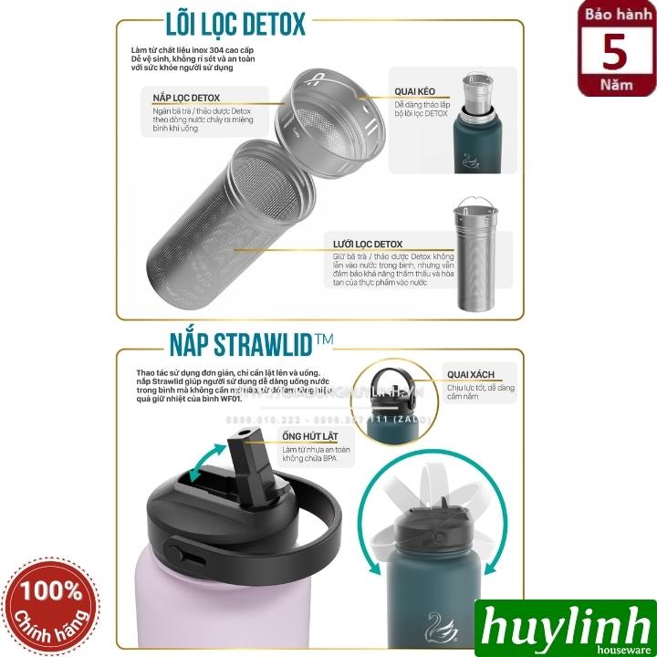 Bình giữ nhiệt nóng lạnh 2Good WF01 - 946ml (32oz) (Combo 2 nắp Và lõi lọc Detox Inox 304)