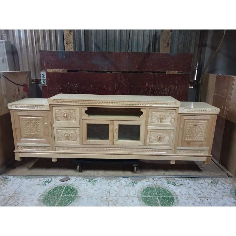 Kệ tivi dài 2m bằng gỗ xoan đào