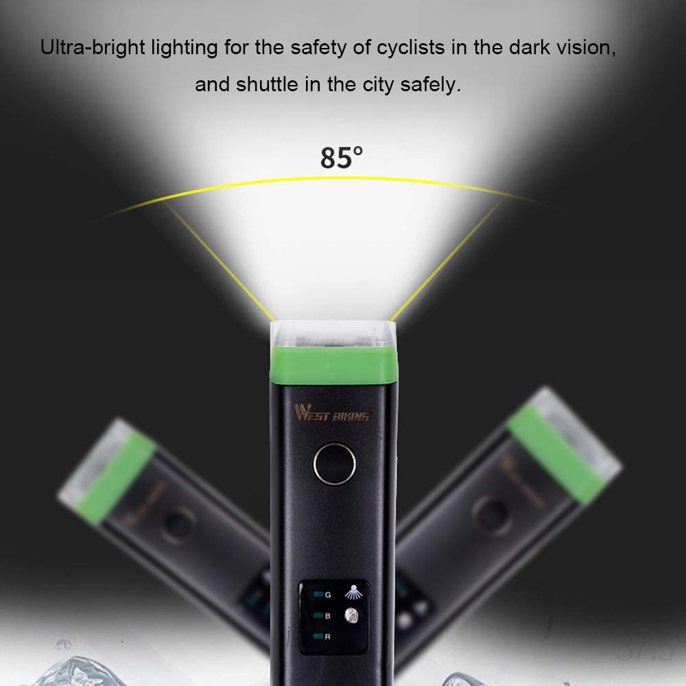 WEST BIKING Đèn Trước Xe Đạp Chống Nước Có Sạc USB