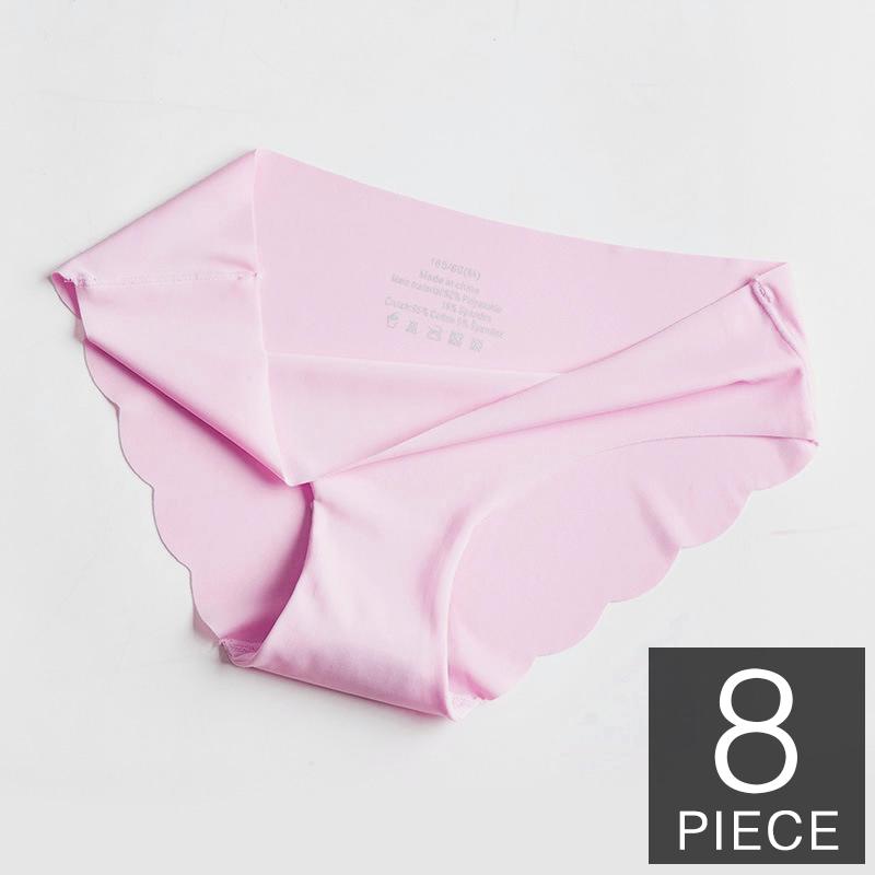 8 Cái/lốc Nữ Quần Lót Không Đường May Quần Đùi Bộ Quần Lót Nữ Ice Silk Gợi Cảm Thông Cực Quần Lót Quần Lót Mềm Mịn Quần # F