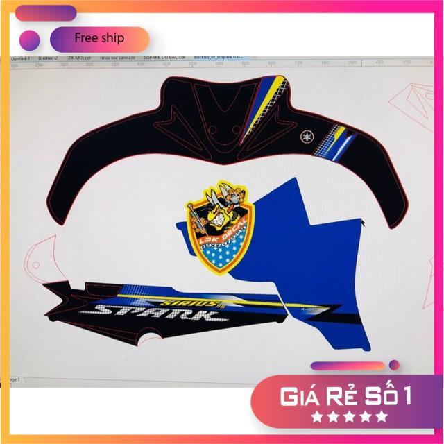 Tem rời dành cho xe Sirius fi spark xanh đen