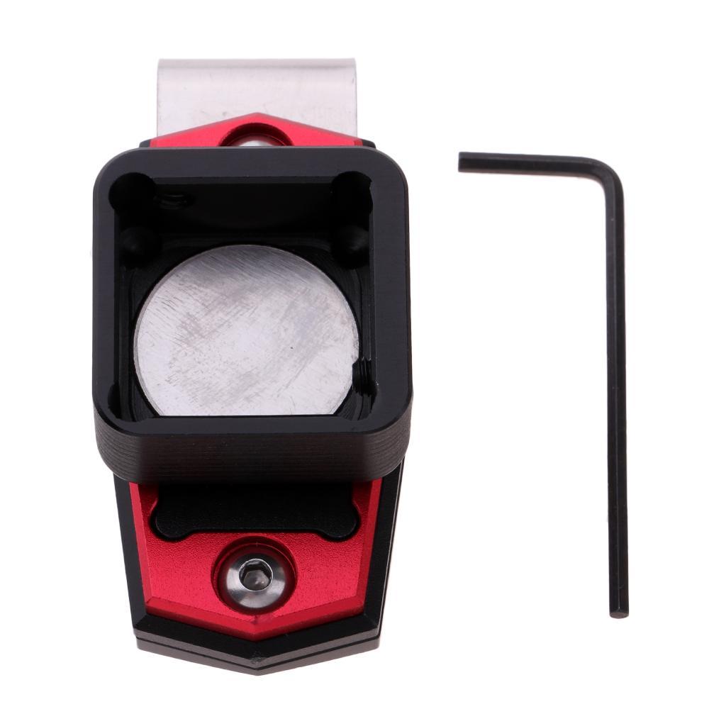 2 Set Billiard Chalk Holder Magnetic, Deluxe Aluminum Alloy, Black + Red