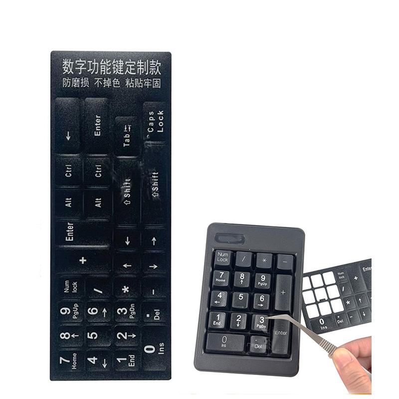 Đa Năng Bàn Phím Số Mini Numpad Miếng Dán Bố Trí Bền Bảng Chữ Cái Nền Đen Cho Máy Tính Laptop Bàn Phím USB Kế Toán