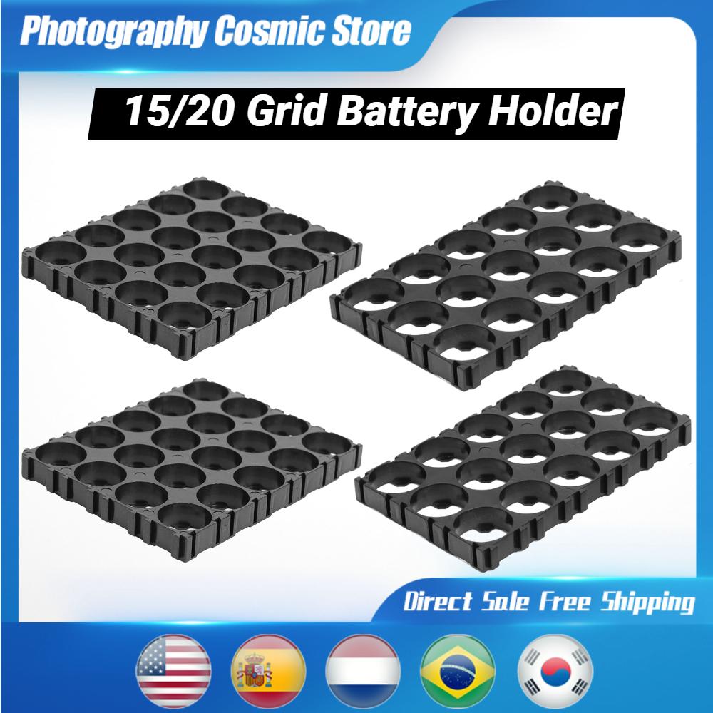 4/2 Cái Giá Đỡ Pin 18650 15/20 Lưới Giá Đỡ Pin Nhựa Hình Trụ Phát Sáng Pin Giá Đỡ Giá Đỡ Cho Gói DIY Màu Sắc: 4 Cái 20 Lưới