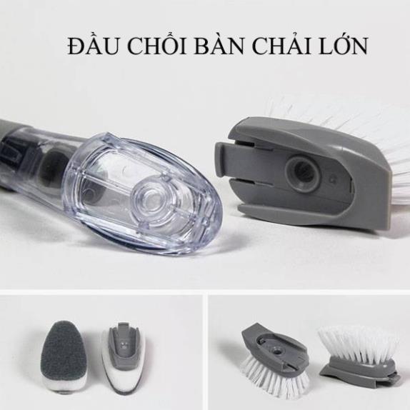 Bàn chải nhựa chà sàn cán dài xịt nước cây chổi bọt biển cọ rửa nhà bếp phòng tắm vệ sinh