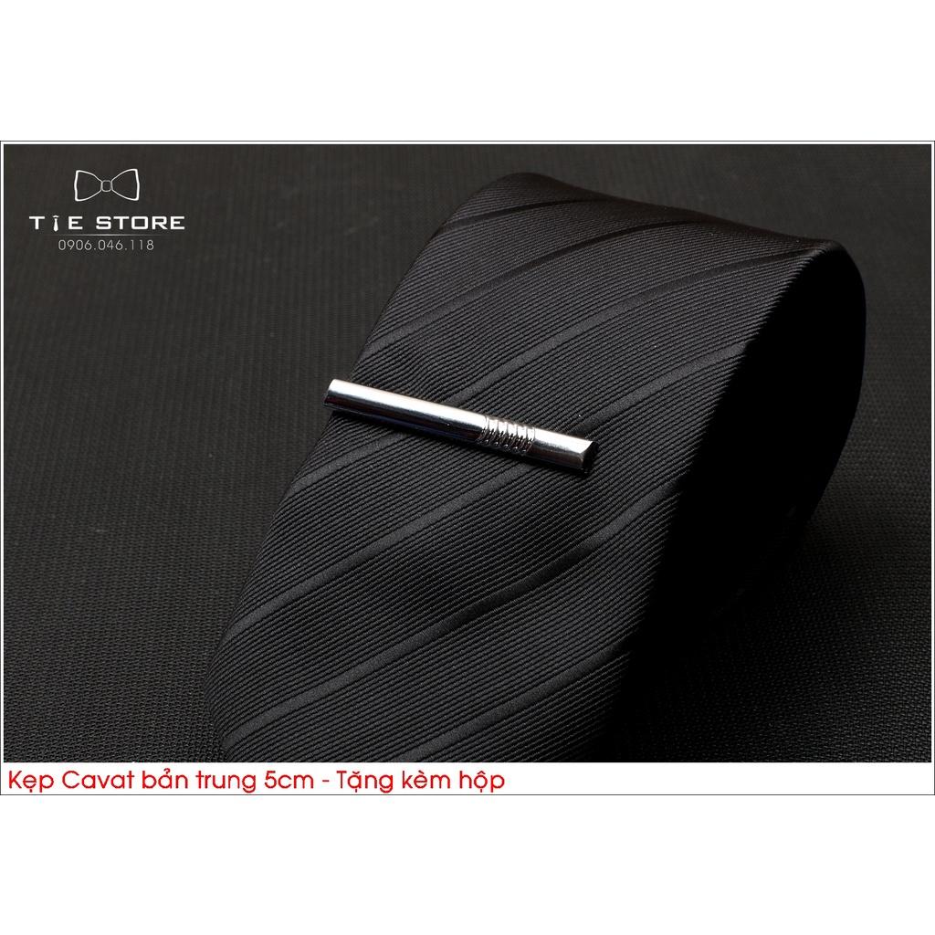 Kẹp cà vạt nam dành cho cavat bản trung - Tặng kèm hộp