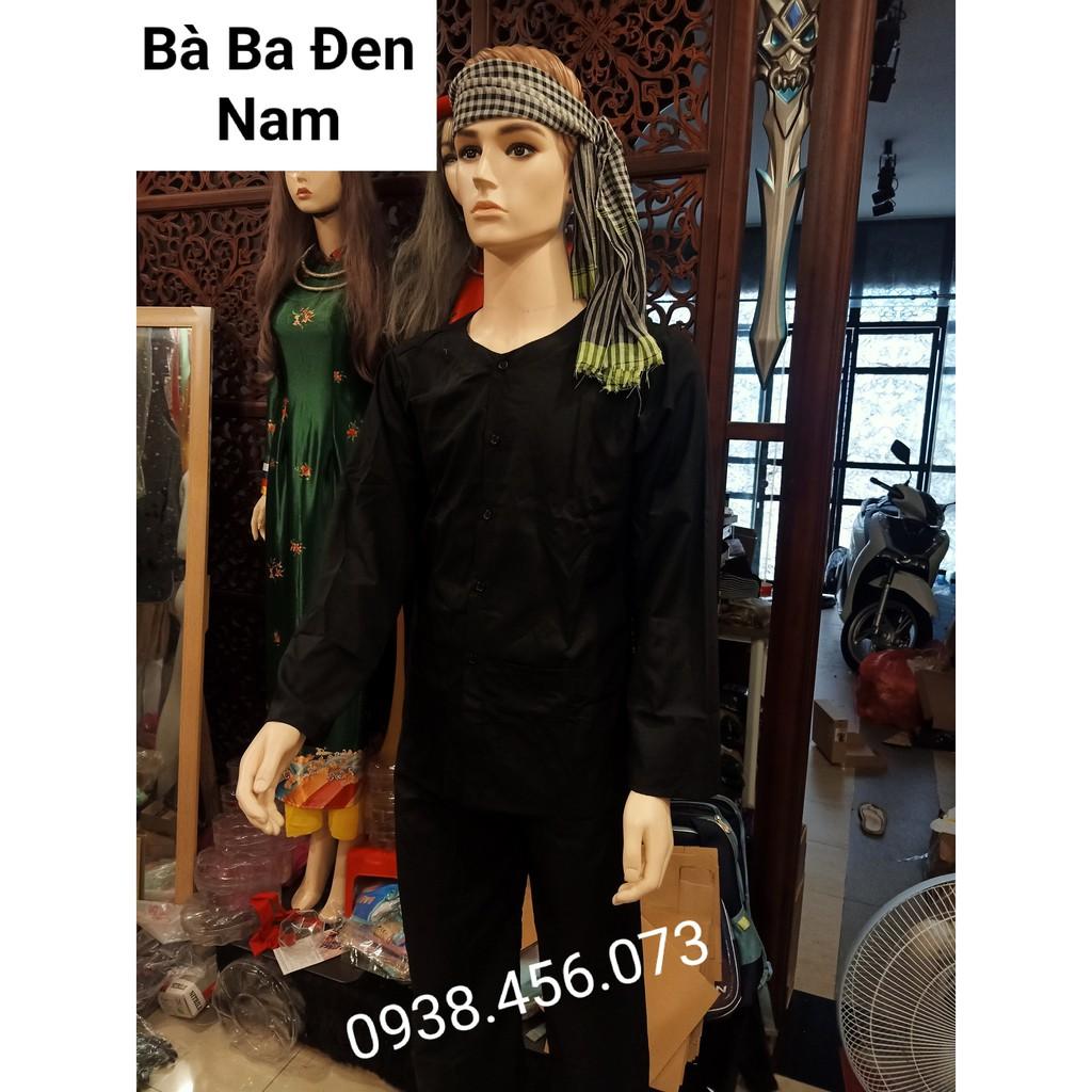 (Có Sẵn) Trang Phục Bà Ba Nam Vải Kate Cao Cấp Tặng Kèm Khăn Rằn, Trang Phục Chú Hóa Trang Chú Cuội Chị Hằng
