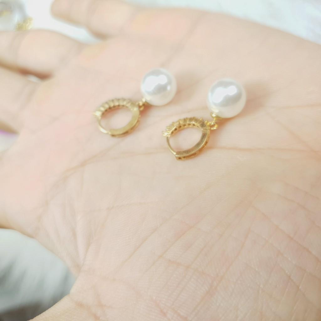 Bông Tai Kiểu Ngọc Treo Vonfram Cao Cấp-Dùng lâu dài tắm rửa thoải mái không phai màu