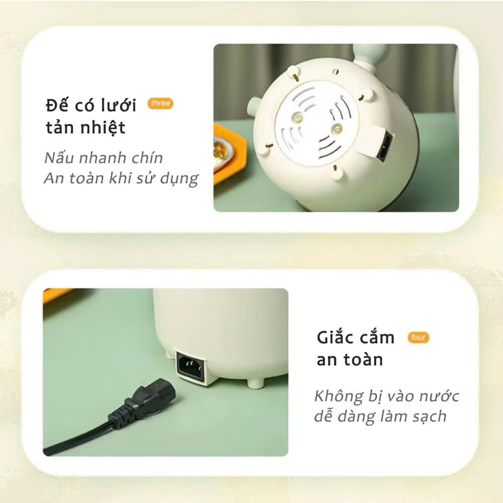 Nồi Lẩu Điện Mini Azhu 1.8L Đa Năng – 2 Nấc Nhiệt, Kèm Giá Hấp, Công Suất 600W - HÀNG CHÍNH HÃNG MINIIN
