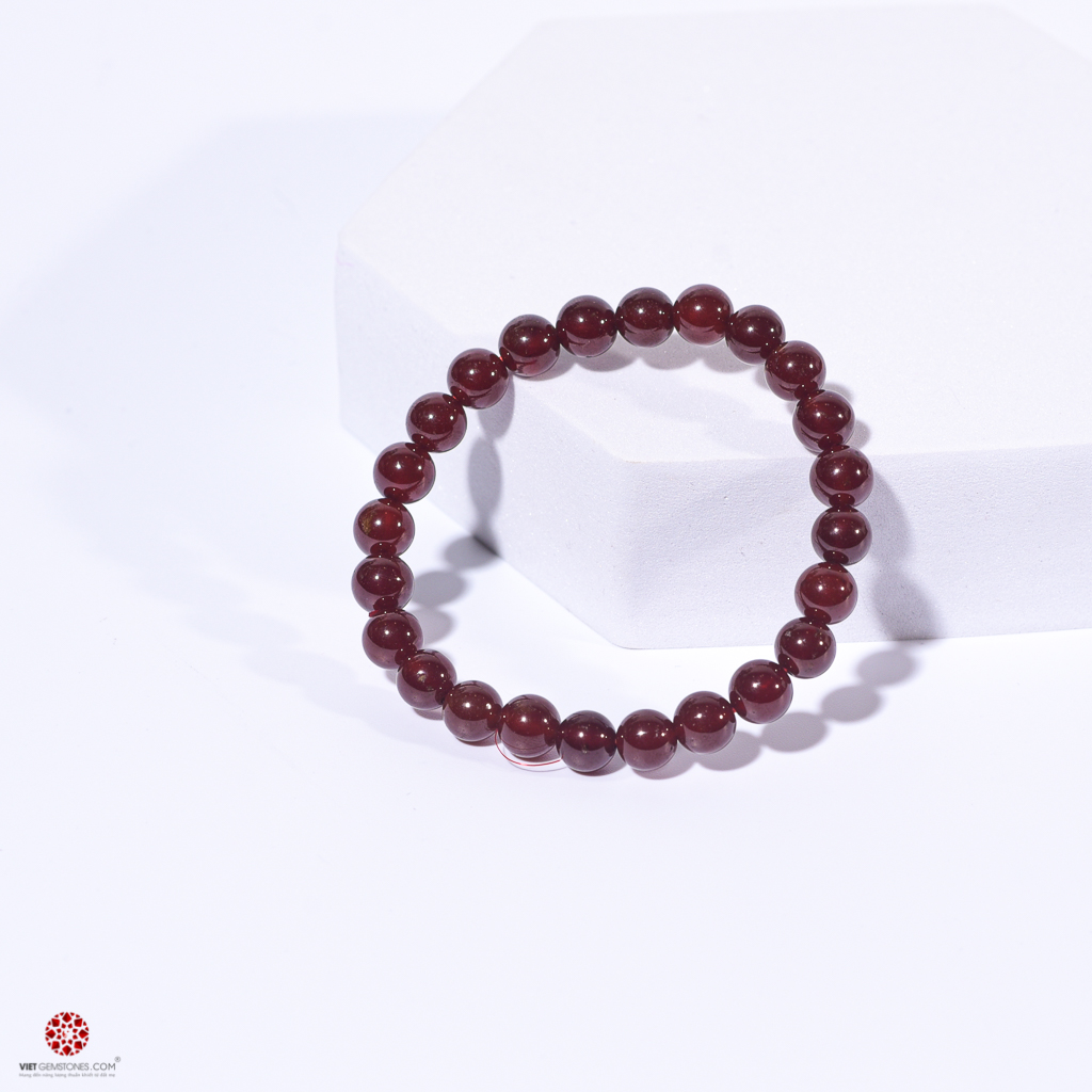Vòng tay Ngọc Hồng Lựu - Garnet VIP viên đá của sức khỏe, hợp mệnh Hỏa, Thổ, nhiều kích thước | VietGemstones